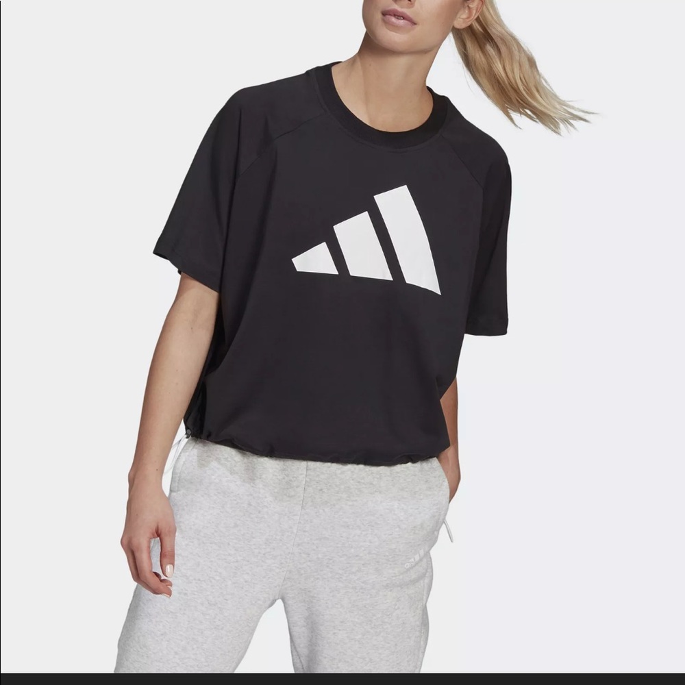 Adidas Adjustable Crop Tee Sz M NWT